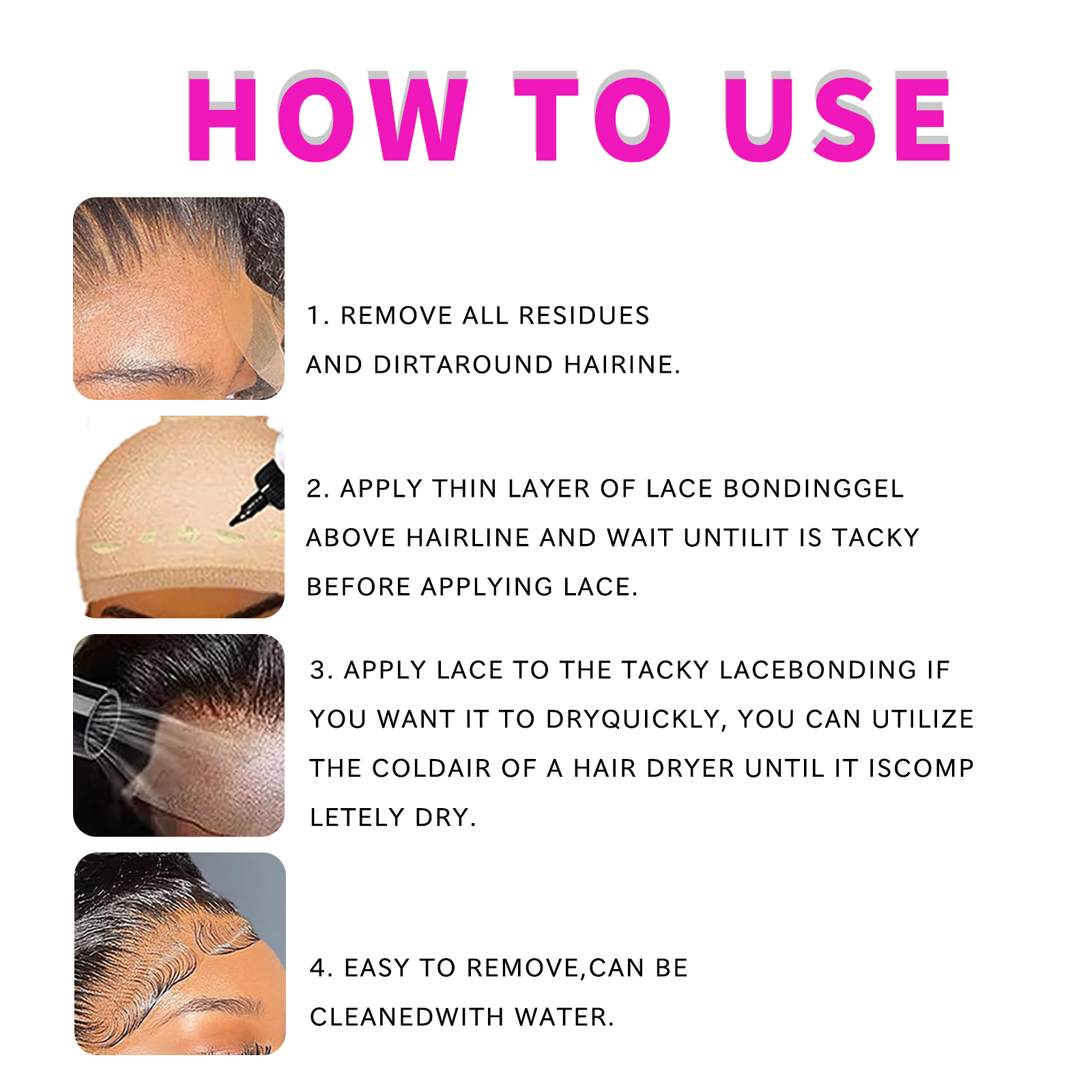 lace glue strongly secured