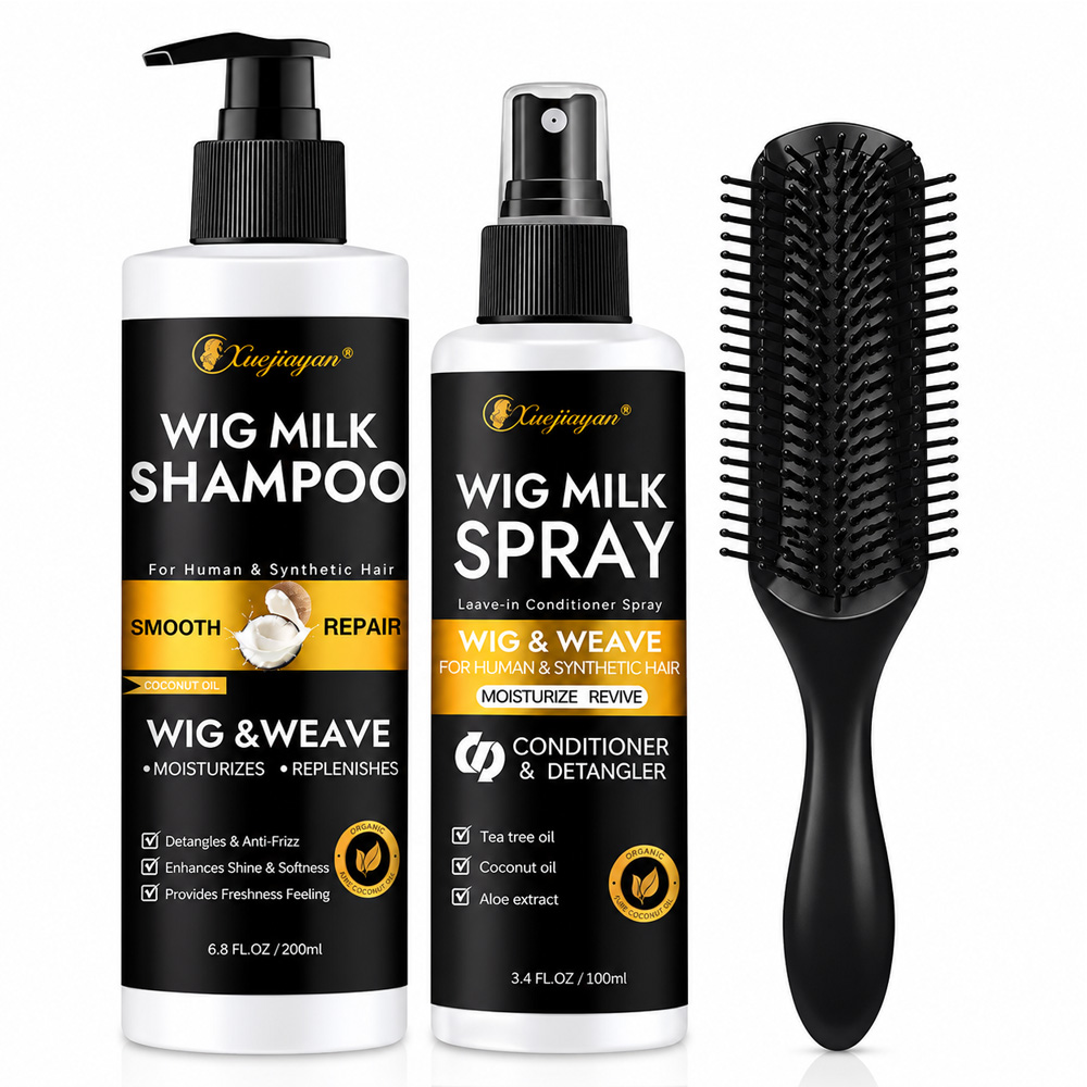 Wig shampoo and leave-in wig con